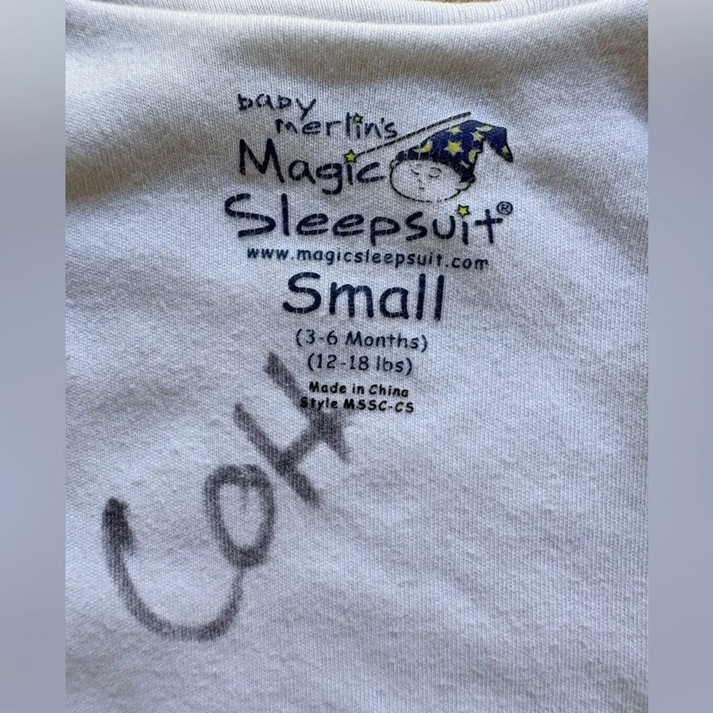 Baby Merlin’s Magic Sleepsuit- Small (3-6 months) Cream- 12-18 pounds